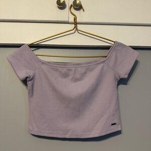 Crop top. Brand is Hollister. Size is m. Color is lilac.